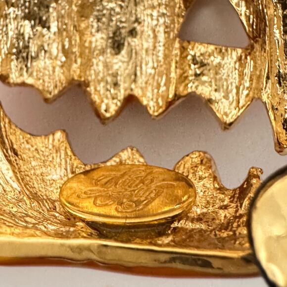 Kirks Folly Halloween Brooches Black Cat with Jack O Lantern & Ghost Festive - Picture 12 of 15